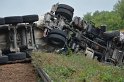 LKW umgestuerzt A 1 Rich Saarbruecken P053